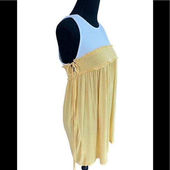 ZARA sleeveless color block dress with smocked bodice, size Small. - Picture 4 of 5